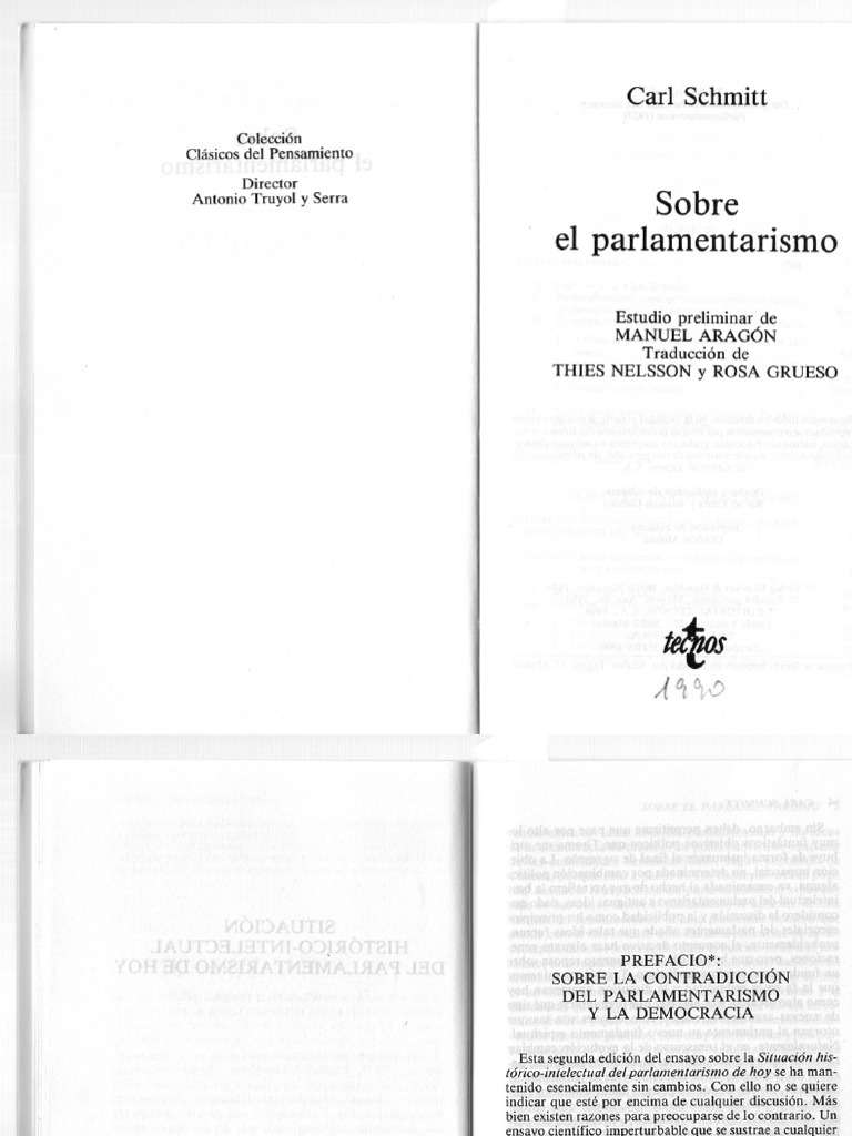 Crítica del Parlamentarismo en Schmitt | PDF | Democracia | Ideologías ...