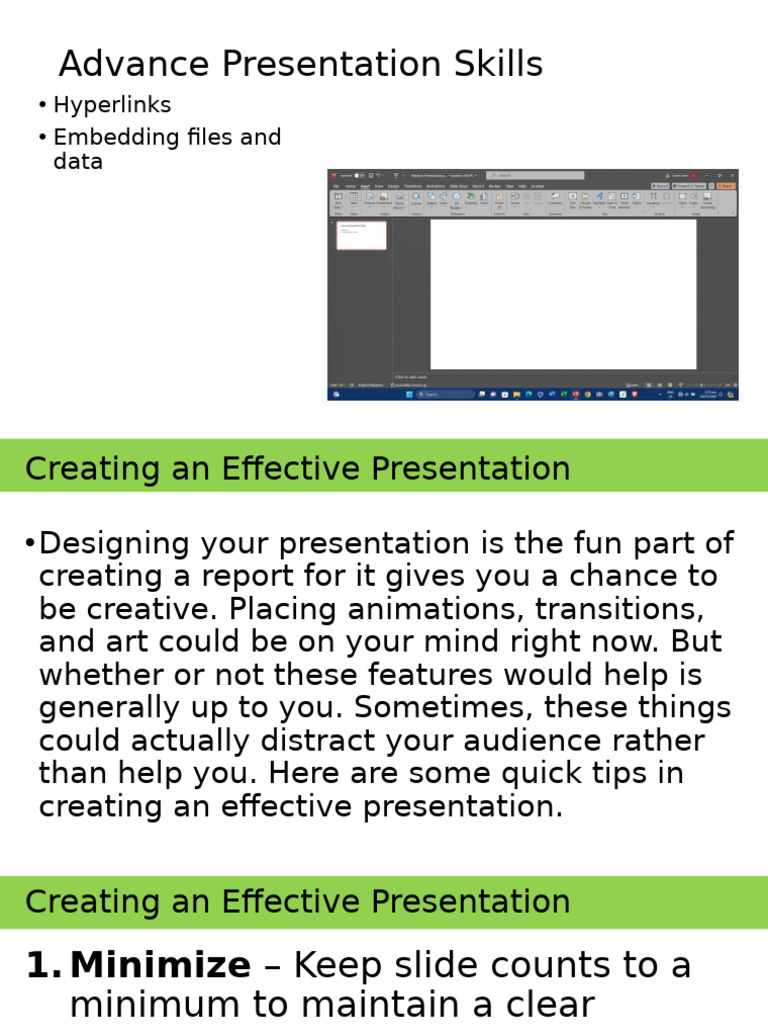 Advance Presentation Skills | PDF | Hyperlink | Computing
