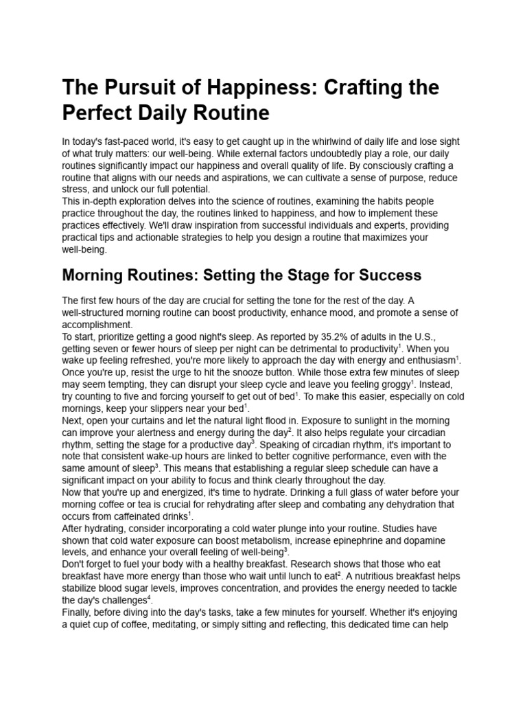 Optimize Daily Routine For Happiness | PDF | Sleep | Mindfulness