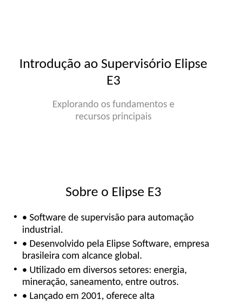 Apresentacao Detalhada Elipse E3 | PDF