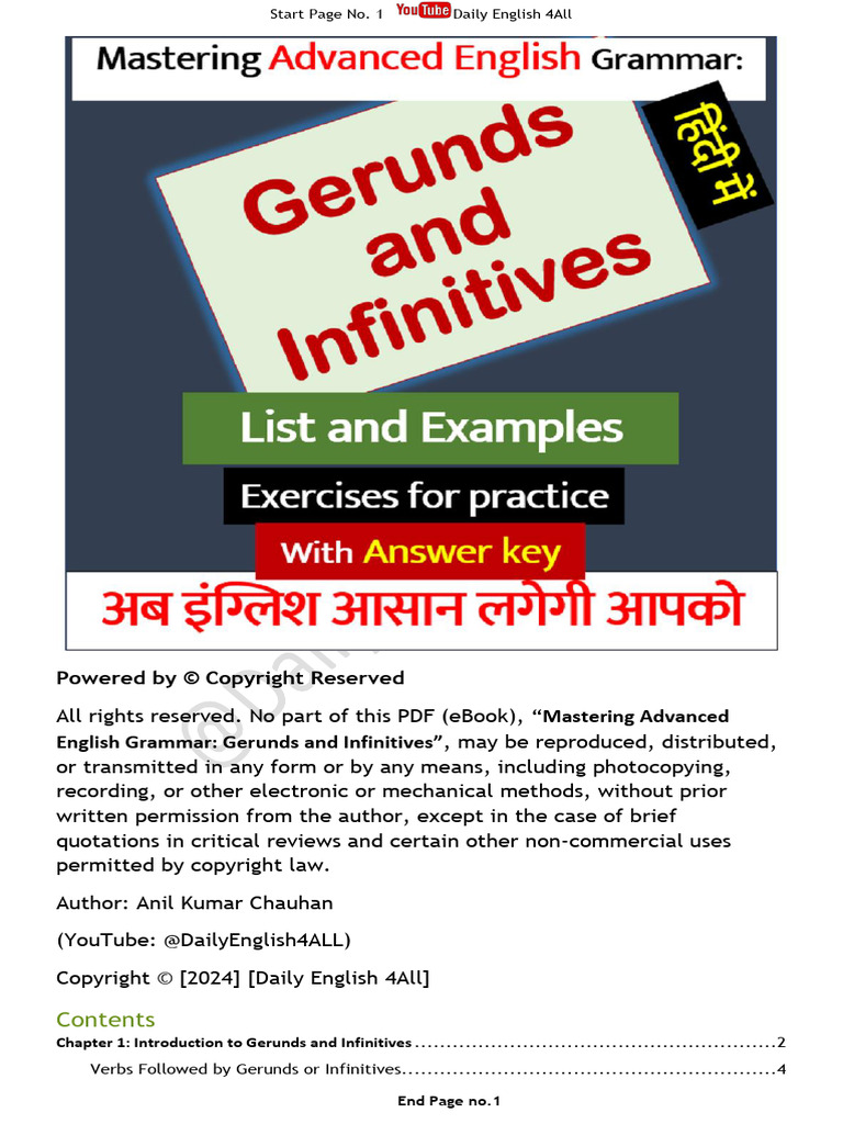 Gerunds and Infinitives Revised 1-Oct-24 | PDF