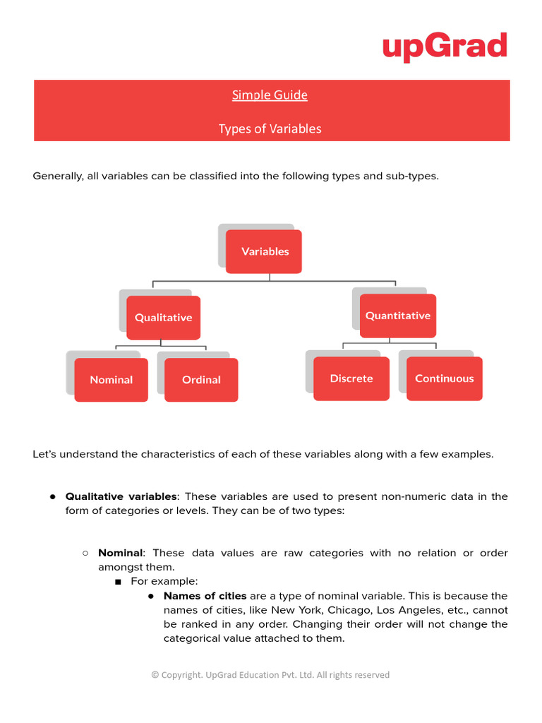 upGrad+Simple+Guide +Types+of+Variable+ | PDF | Categorical Variable ...