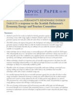 Scottish Government's Renewable Energy Targets: A Response To The Scottish Parliament's Economy, Energy and Tourism Committee