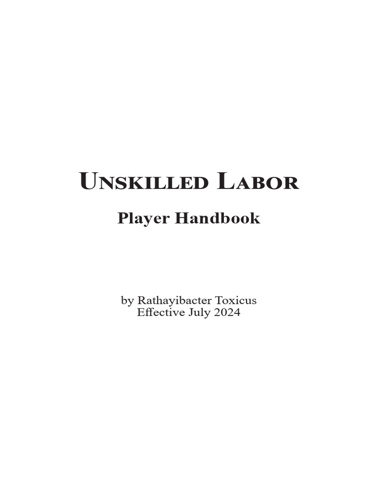 Unskilled Labor: A Game Guide | PDF | Expert