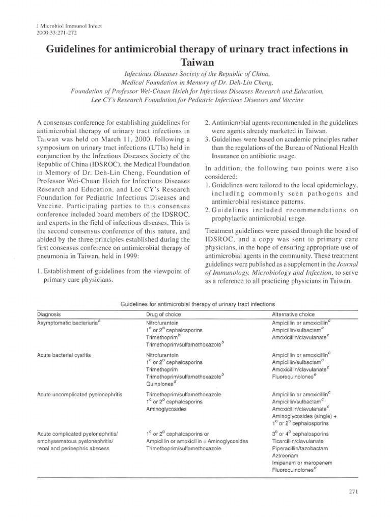 Antimicrobial Therapy of Urinary Tract Infections | PDF