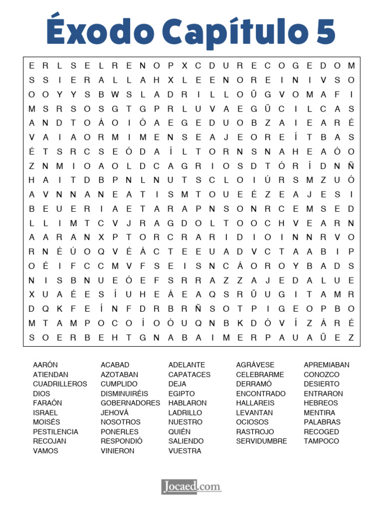 Exodo 5 Sopa de Letras | PDF
