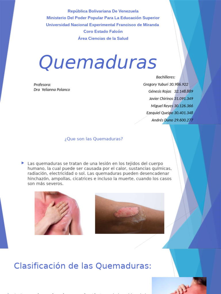 Clasificación y Manejo de Quemaduras | PDF | Quemar | Piel
