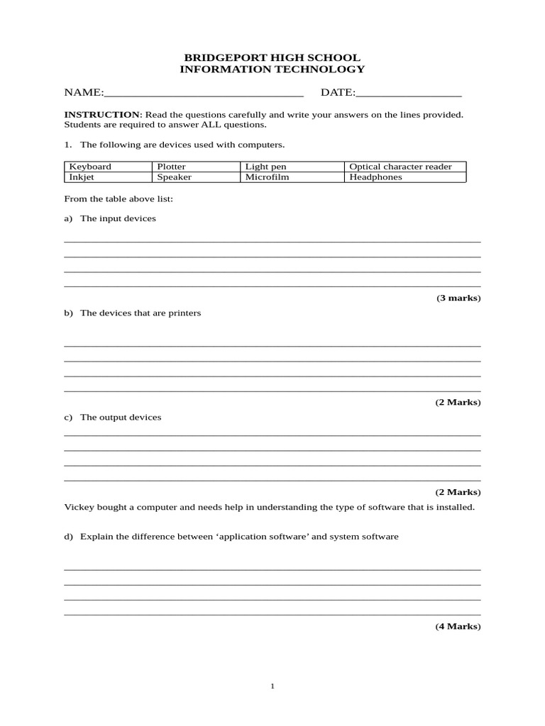 Grade 10 It Worksheet 2 Pdf Byte Computing