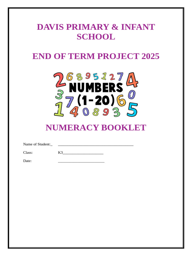 K3 Numeracy Booklet 2025 | PDF