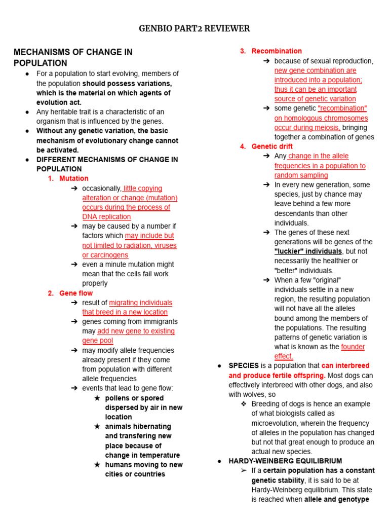 Mechanisms of Evolutionary Change | PDF | Evolution | Natural Selection