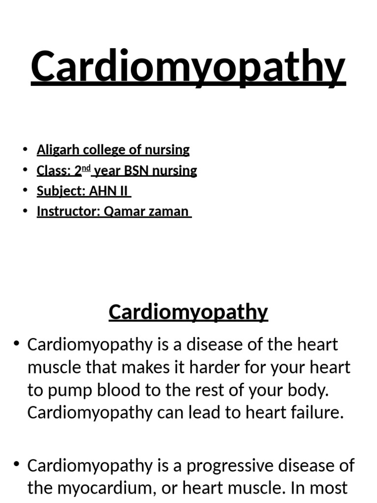 Cardiomyopathy Pdf Heart Heart Failure