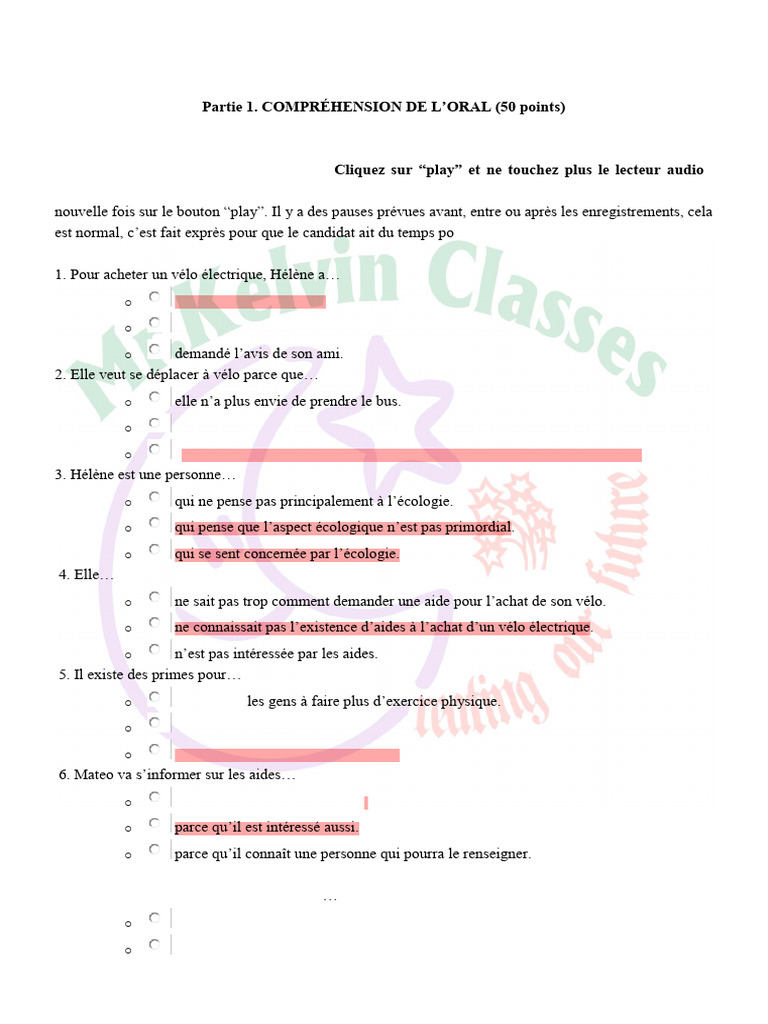 Examen DELF B1 : Compréhension orale | PDF