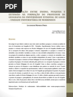 A articulação entre ensino, pesquisa e extensão na formação do professor de geiografia da universidade estadual de Goiás _ Unidade Universitária de Morrinhos