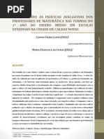 Desvendando as práticas avaliativas dos professores de matemática nas turmas do 1o ano do ensino médio em escolas estaduais na cidade de Caldas Novas
