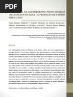 Diferenças na estrutura do micro_habitati influenciam na taxa de predação de frutos artificiais