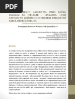 Enriquecimento ambiental para leôes, Panthera leo (Felidae _ Linnaeus, 1758) cativos no zoologico mucnicipal parque do sabiá, Uberlandia _ MG