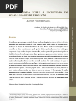 Historiografia sobre a escravidão em Goiás lugares de produção