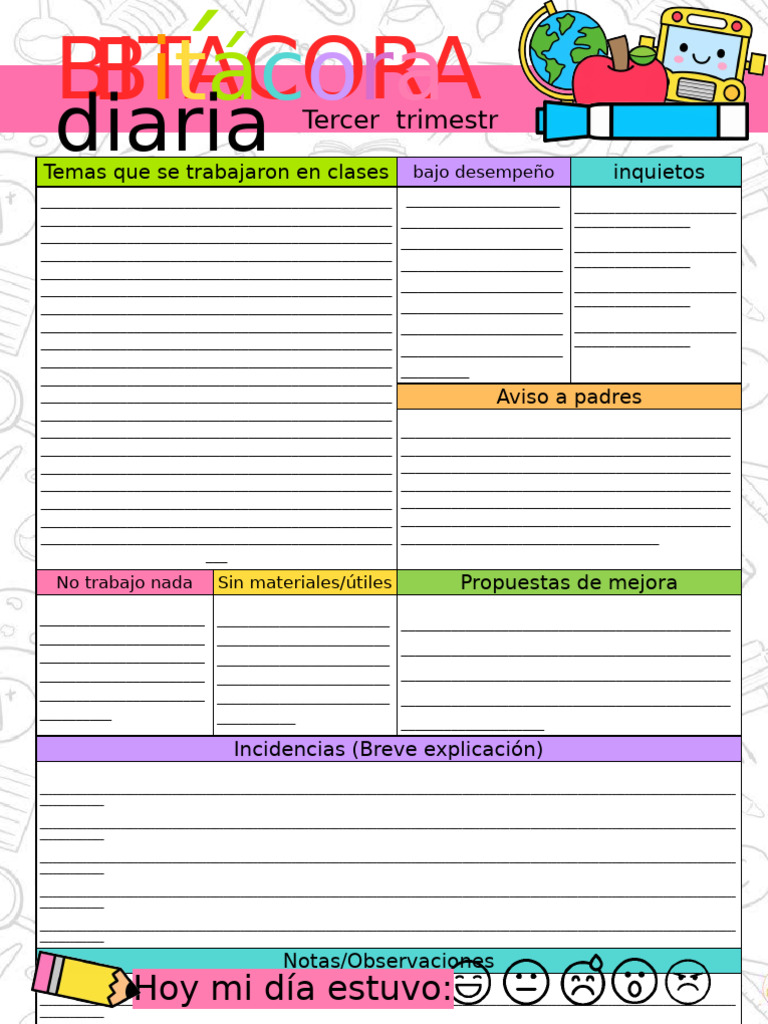 Bitácora de Clases: Desempeño y Mejoras | PDF