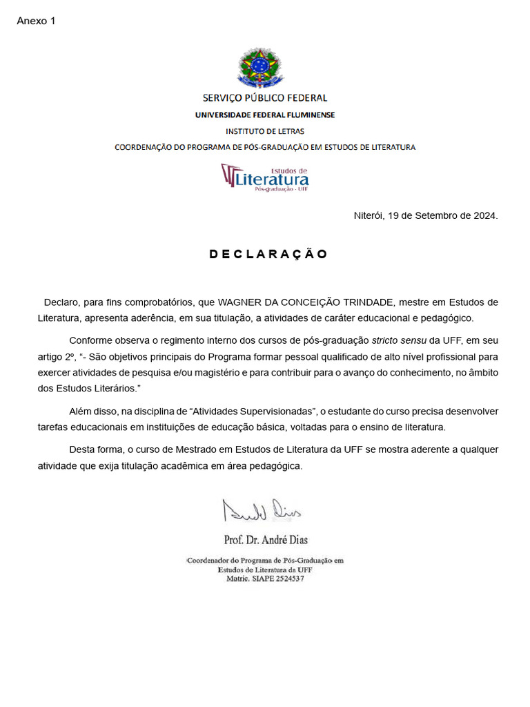 Anexos Recurso Funrio Final | PDF | Pós-graduação | Mestrado