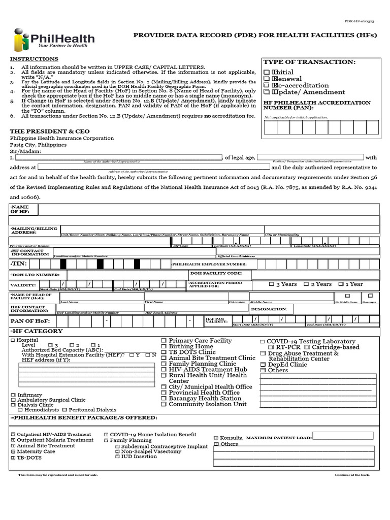 Health Facility Accreditation Form | PDF | Clinic | Medicine