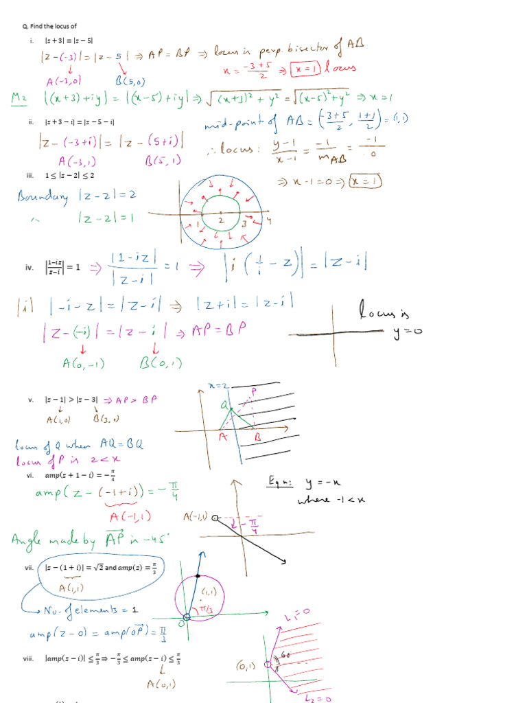 Loci and Properties of Complex Numbers | PDF | Elementary Geometry