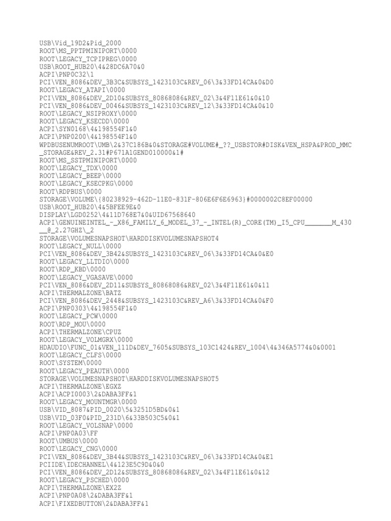 USB Device and PCI Information Summary | PDF | Physical Layer Protocols ...