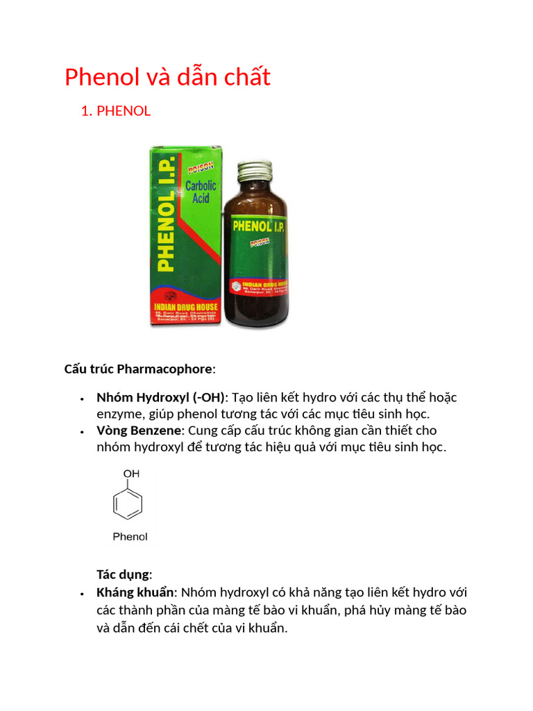Phenol Và Dẫn Chất Của Phenolcresolthymol 2 | PDF