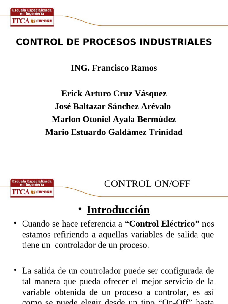 Control On/Off en Procesos Industriales | PDF | Histéresis | Ingeniería ...