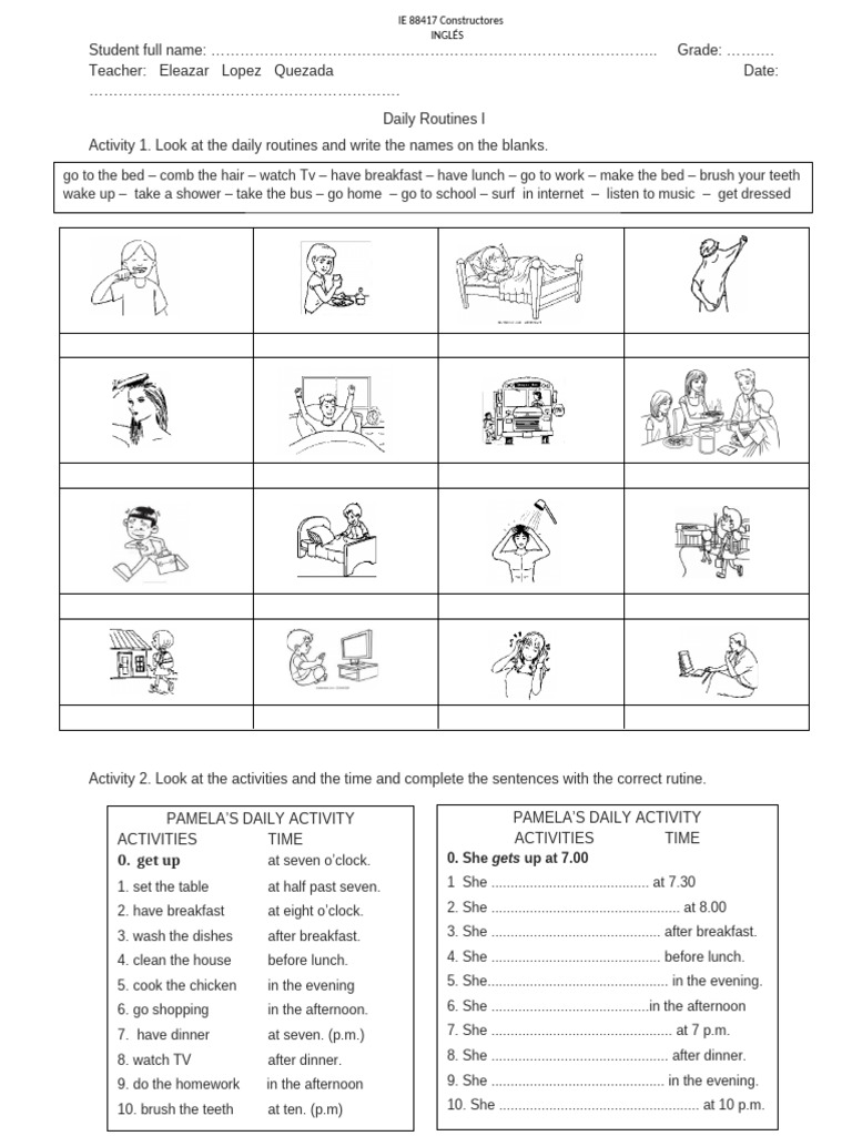 Daily Routines for Preschoolers | PDF | Meal | Eating Behaviors Of Humans