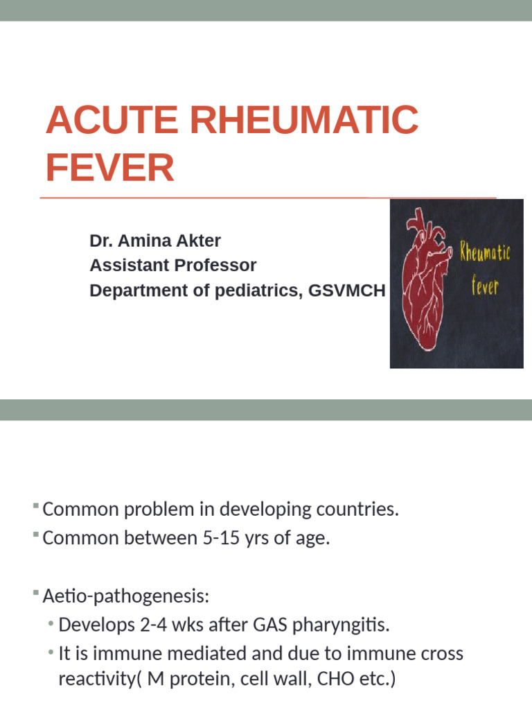 Acute Rheumatic Fever Overview and Management | PDF | Diseases And ...