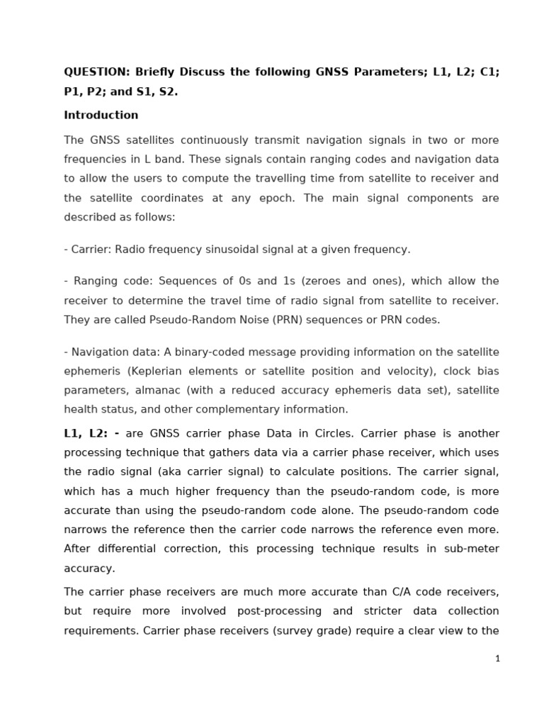 GNSS Assignment 2 | PDF | Signal To Noise Ratio | Global Positioning System