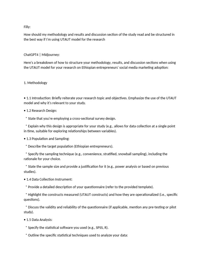 UTAUT Methodology for Social Media Adoption | PDF | Regression Analysis ...