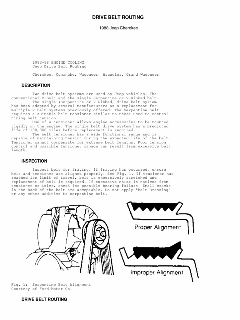 Jeep Drive Belt Routing Diagrams | PDF | Belt (Mechanical) | Mechanical ...