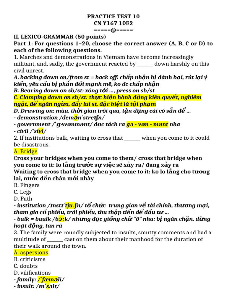 Practice Test 10 Ak | PDF
