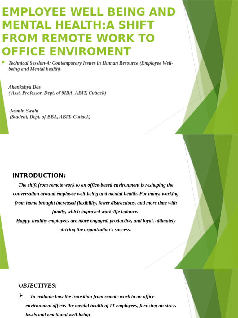 Employee Well Being and Mental Health - Final | PDF | Mental Health ...