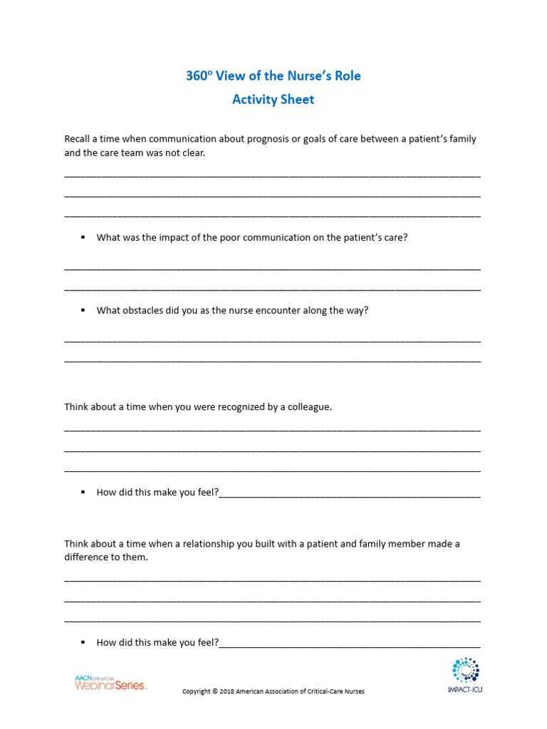 Nurse Communication Activity Sheet | PDF