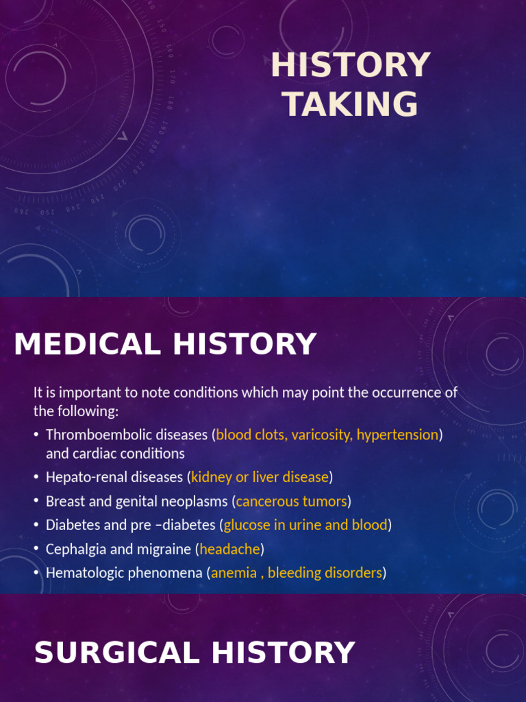 Comprehensive Medical History Guide | PDF