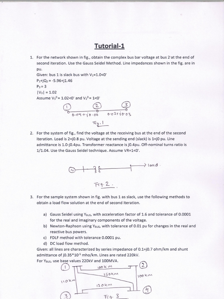 EE-343 Tutorial Sheet No. 1 Page-1 | PDF