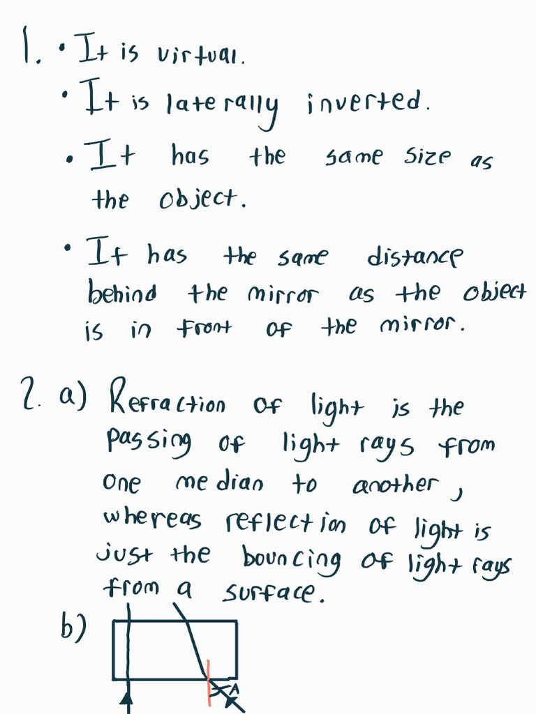 Physics End Topic (Light) Questions (Answers) - 220208 - 202147 | PDF