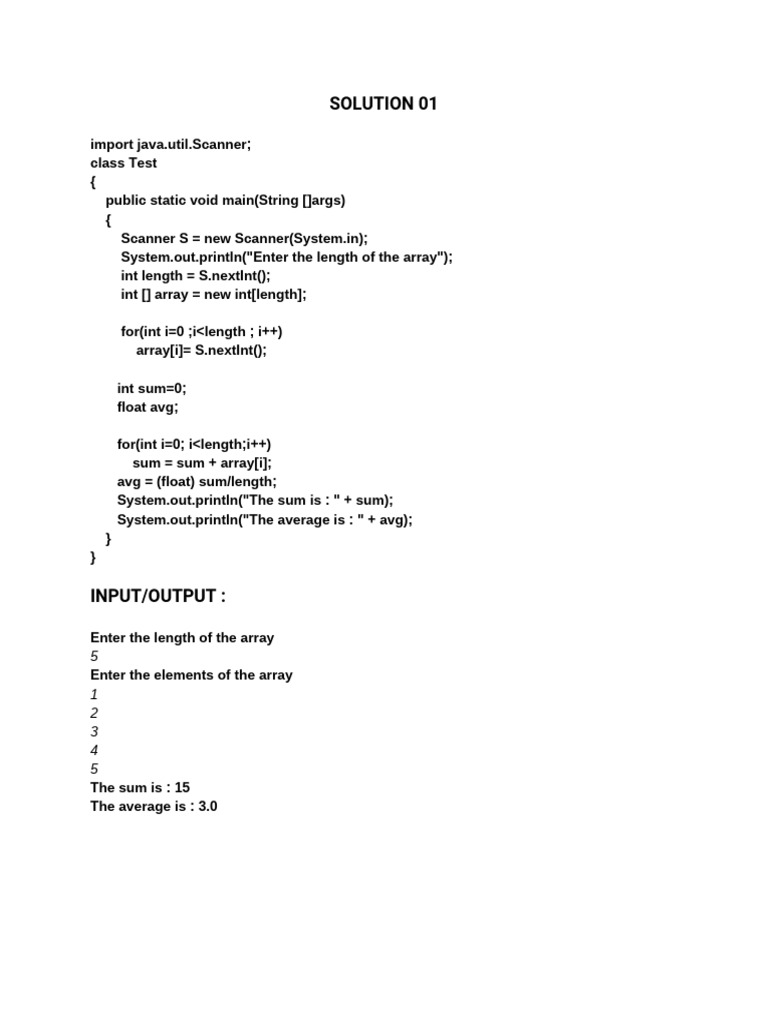 Array Operations with Scanner Input | PDF | Computer Engineering ...