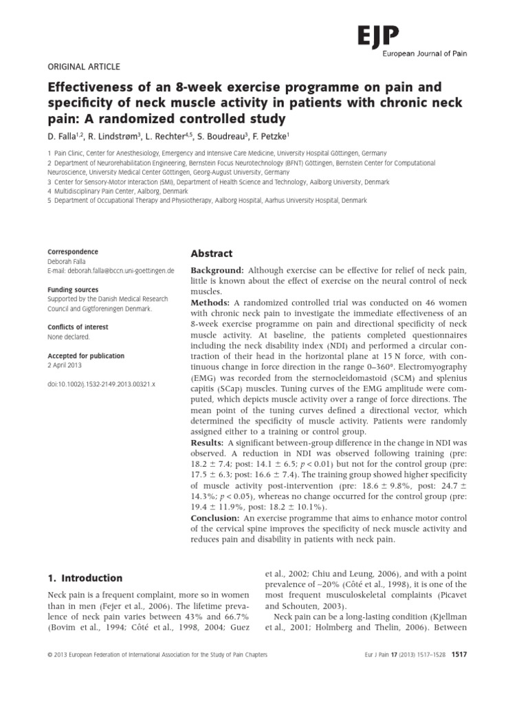 J 1532-2149 2013 00321 X | PDF | Electromyography | Pain
