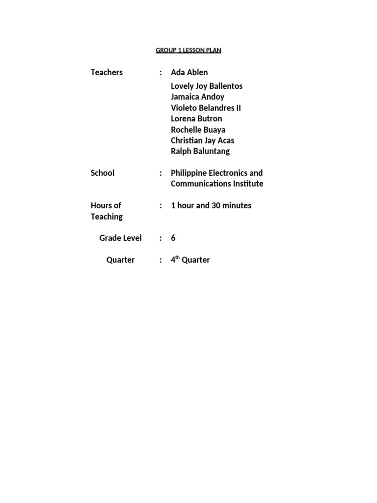 Solar System Lesson Plan for Grade 6 | PDF | Planets | Solar System