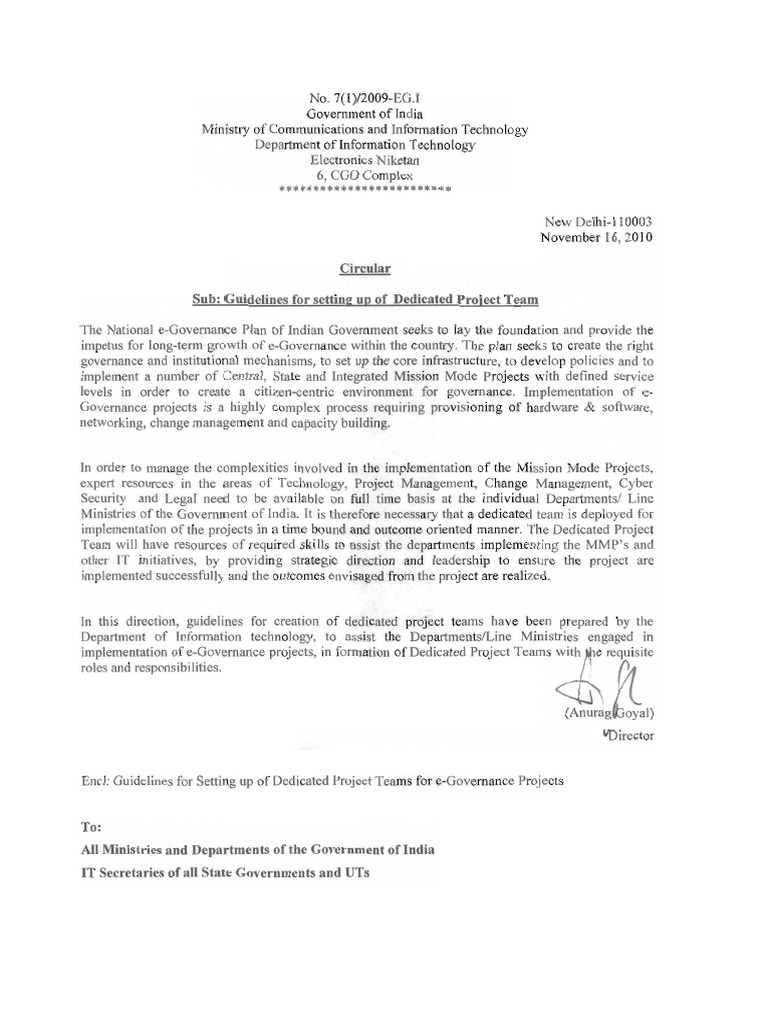 Dedicated Project Team Setup Guidelines | PDF | Governance | Project ...