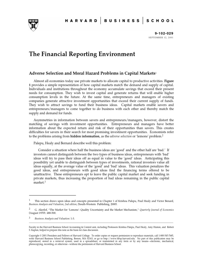 The Financial Reporting Environment | PDF | Audit | Financial Analyst