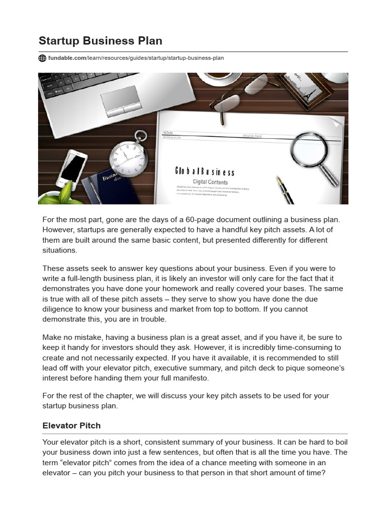 Startup Business Plan, What It Should Include | PDF | Startup Company ...