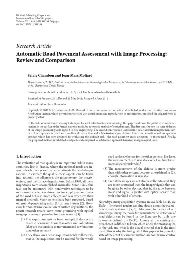 Automatic Road Pavement Assessment With Image Processing | PDF | Image ...