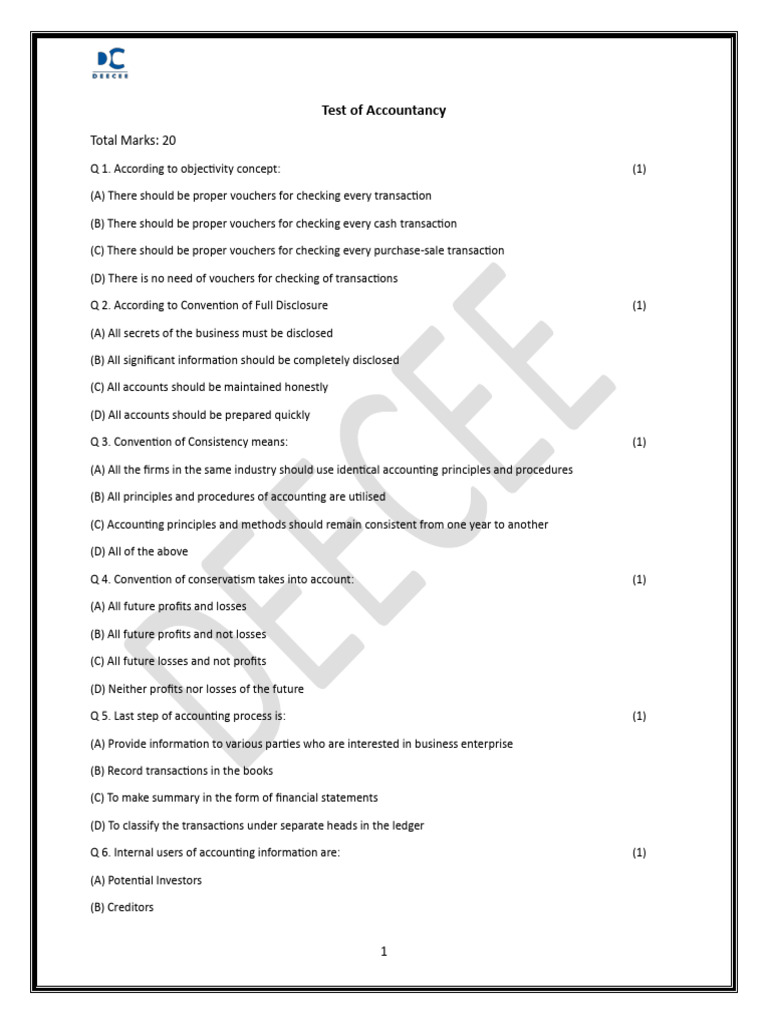 Test Paper 5 - 49984140 - 2025 - 02 - 24 - 20 - 32 | PDF | Bookkeeping ...