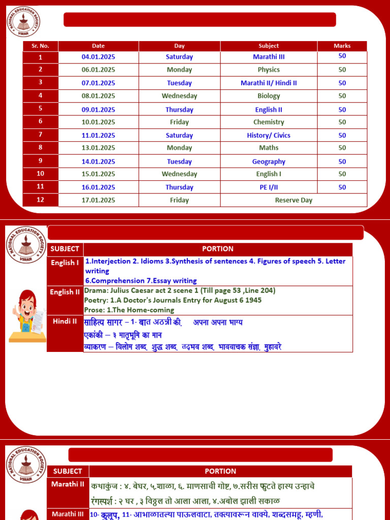 IX Std II Unit Test Timetable 2025 | PDF | Area | Multiple Choice
