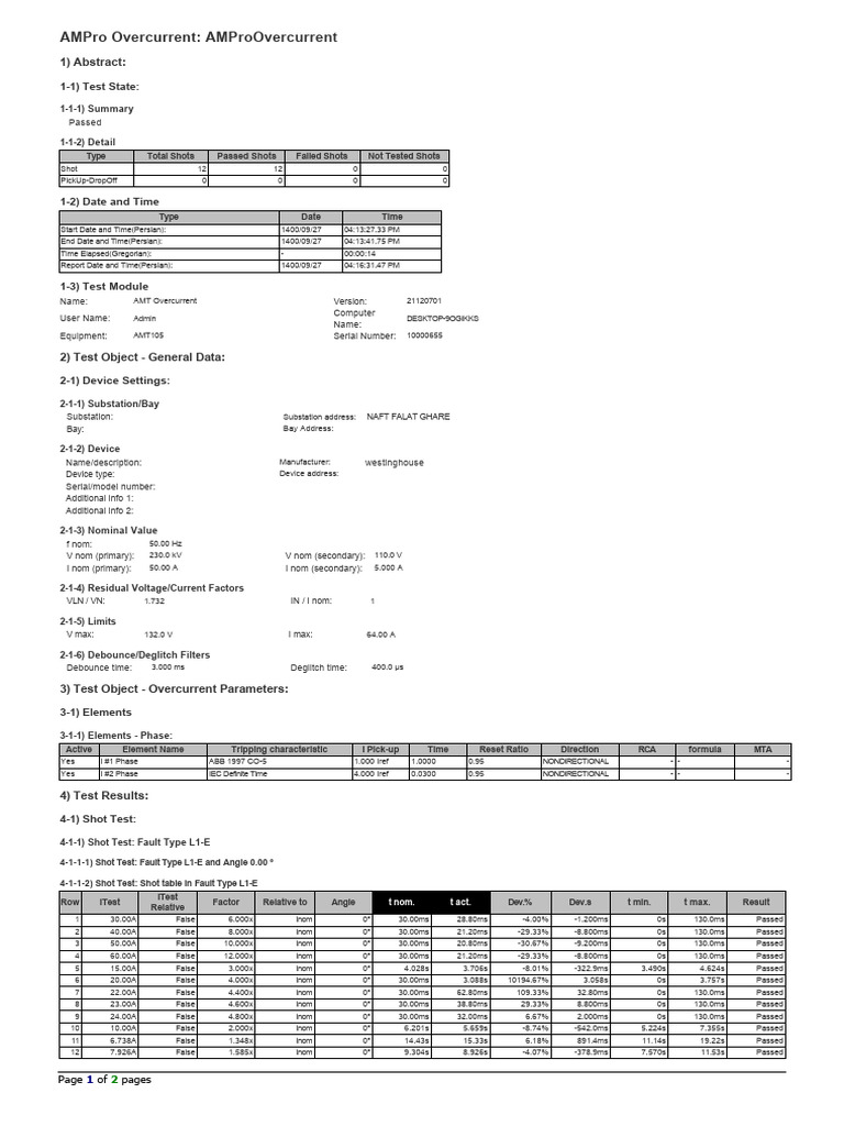 AMPro Overcurrent Test Report Summary | PDF | Computer Engineering ...