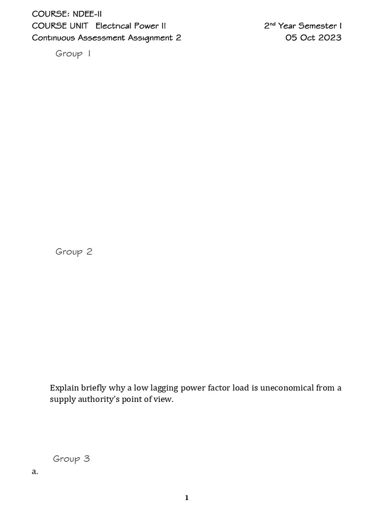Umec Electrical Yr Ii-Group Assessment - 13 Oct 2023 | PDF | Electric ...